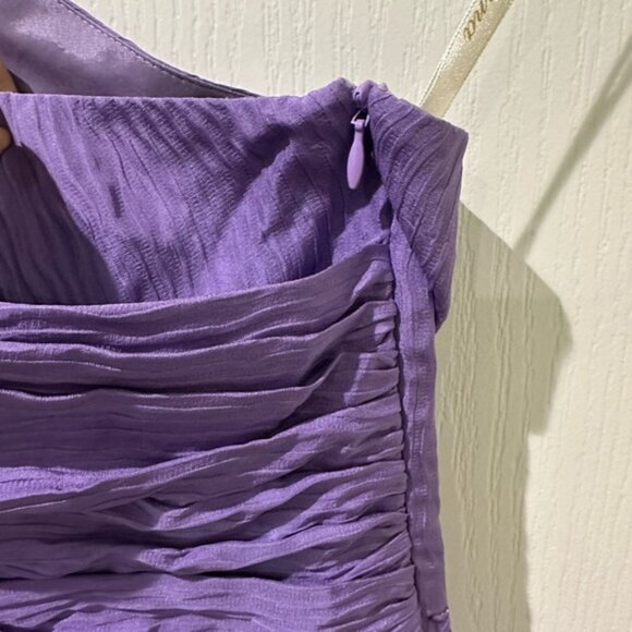 Shoshanna Lavender One Shoulder Silk Dress - Picture 6 of 13